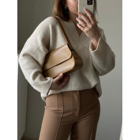 Bohemian top handle leather bag