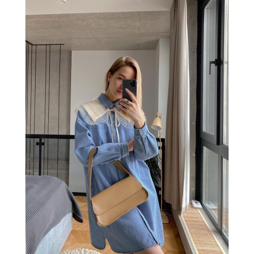 Bohemian top handle leather bag