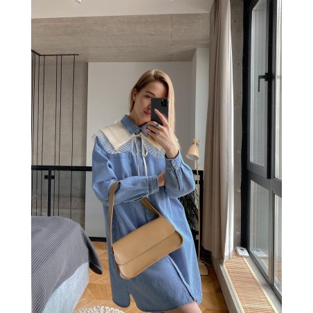 Bohemian top handle leather bag