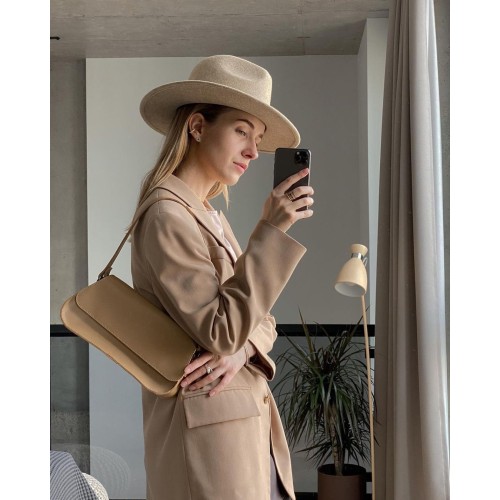 Bohemian top handle leather bag