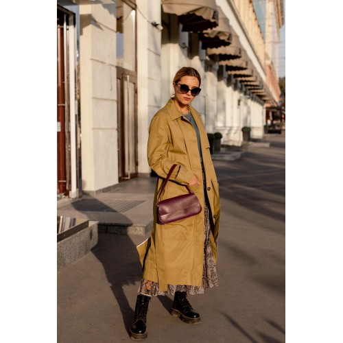 Burgundy Simple Shoulder Bag