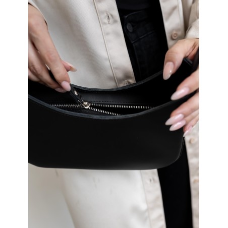 Black Leather City Bag
