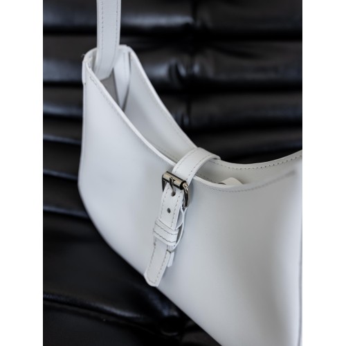 White Leather Moon Bag