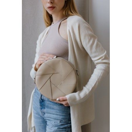 Personalized Leather Round Wallet in White