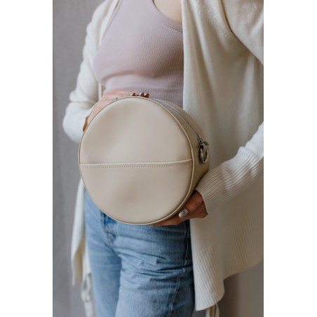 Personalized Leather Round Wallet in White