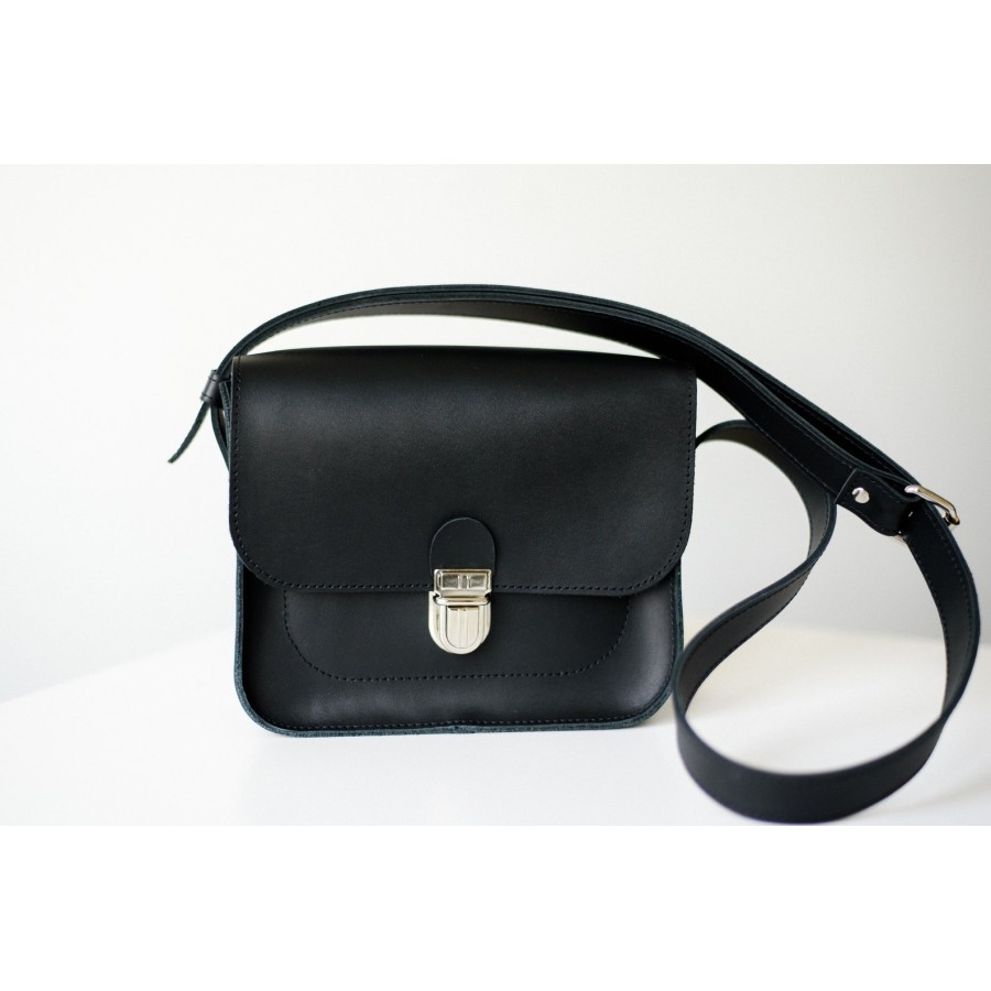 Black simple leather women's bag