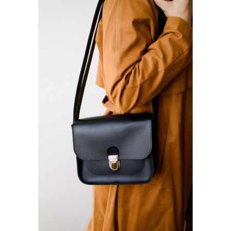 Black simple leather women's bag