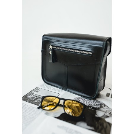 Leather Black Simple Crossbody Bag