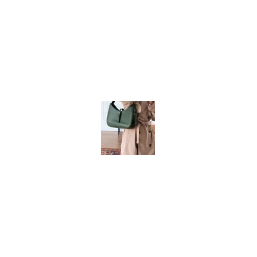 Women's Green Leather Shoulder Bag